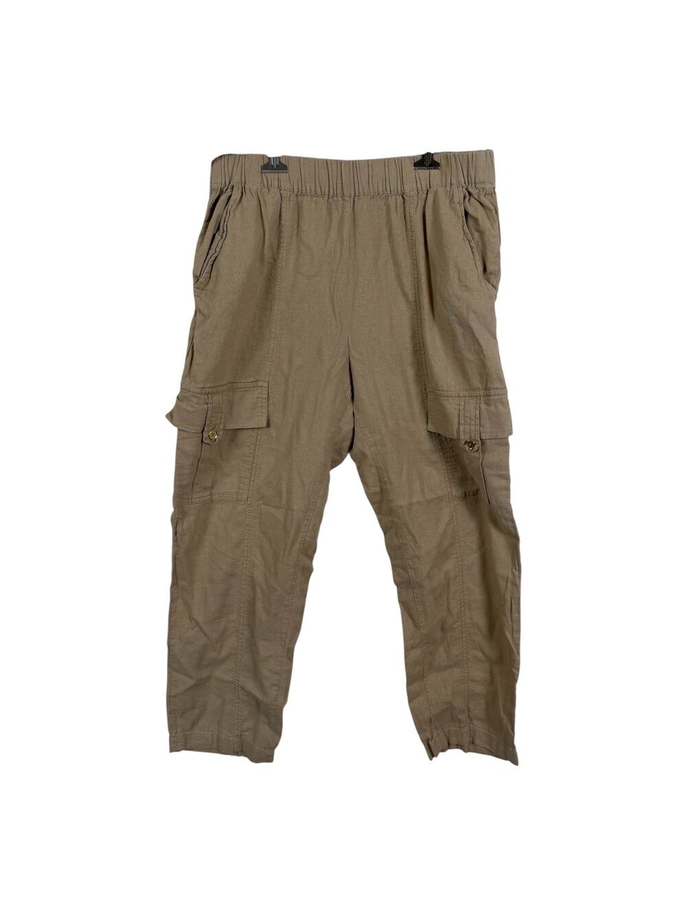 Michael Kors Women Cargo Pants Medium Linen Blend Beach Coastal Travel Vacation